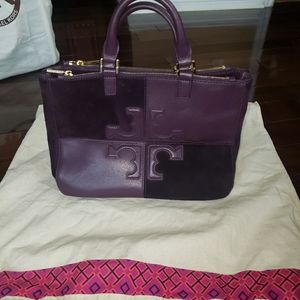 TORY BURCH 'NATALIE' Satchel in Viola/Wild Plum